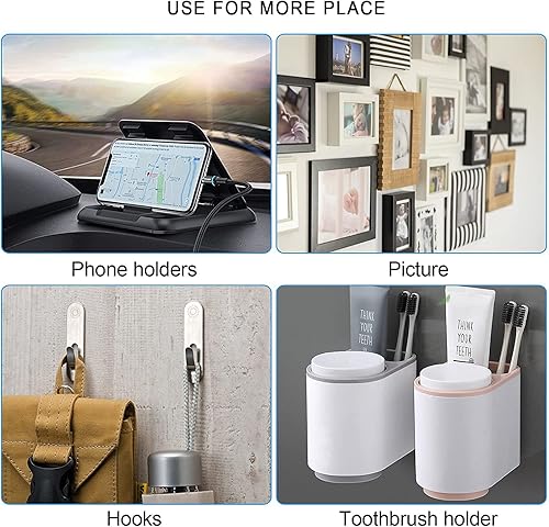 Miniatura 5 de Paquete de 15 piezas de repuesto de adhesivo adhesivo rectangular de unión muy alta 3M, para tablero magnético de automóvil, soporte de teléfono,