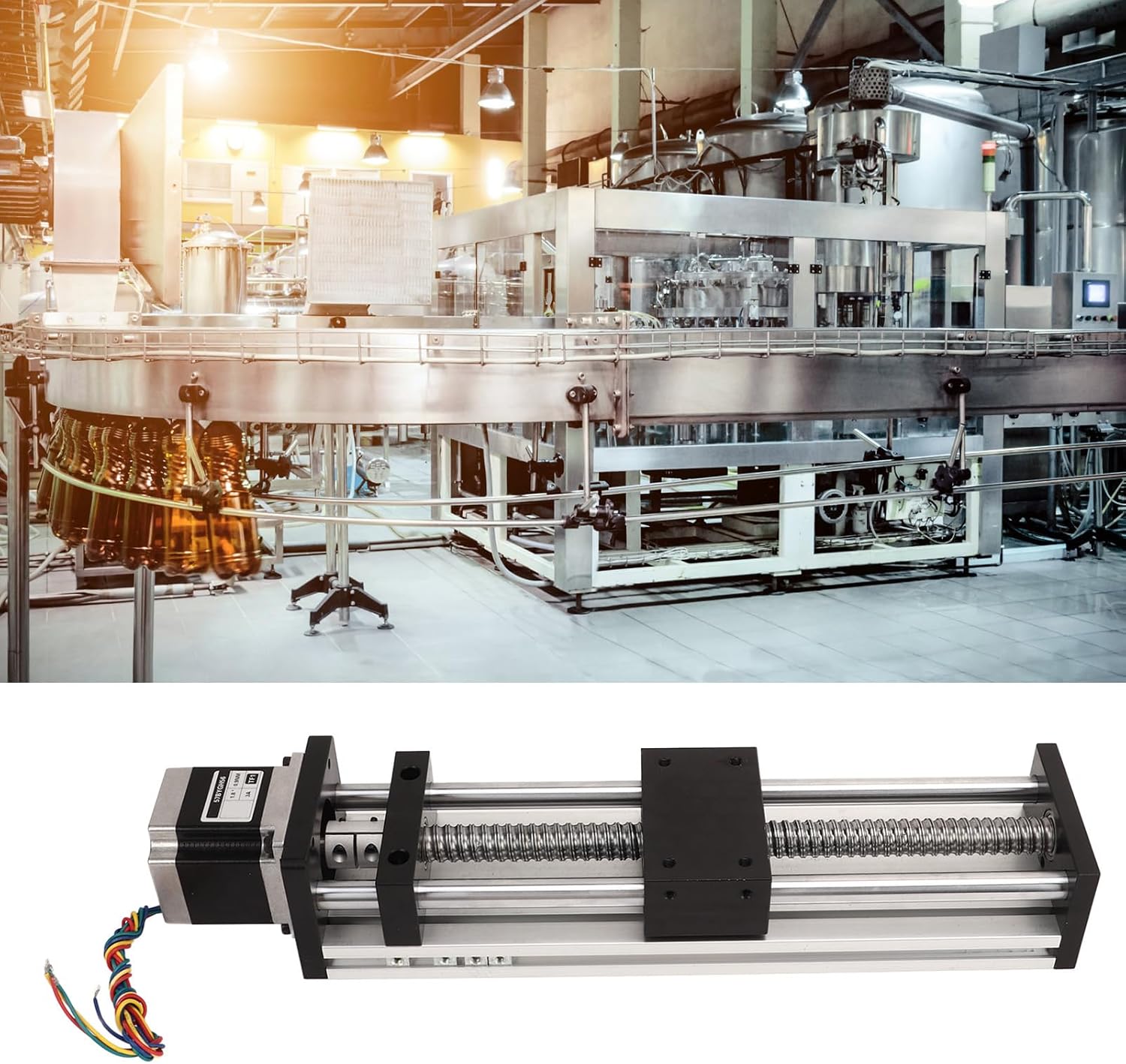 Linear Step Actuator, High Speed Tilt M5 Nut Mobile CNC Rail Slide Linear Guide Rail High Precision Stroke 200Mm, for Milling Machine