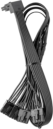 Vista 12 de CableMod Basics RT-Series 12VHPWR Cable PCI-e de 90 grados StealthSense para ASUS/Seasonic/Phanteks - Variant B