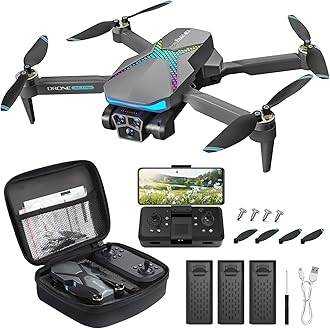 Drone with Camera for Adults, 1080P FPV Drones for kids and Beginners with Brushless Motors, Upgrade Altitude Hold, 90° Adjustable Lens, Gestures Selfie, 60 Mins Fly Time