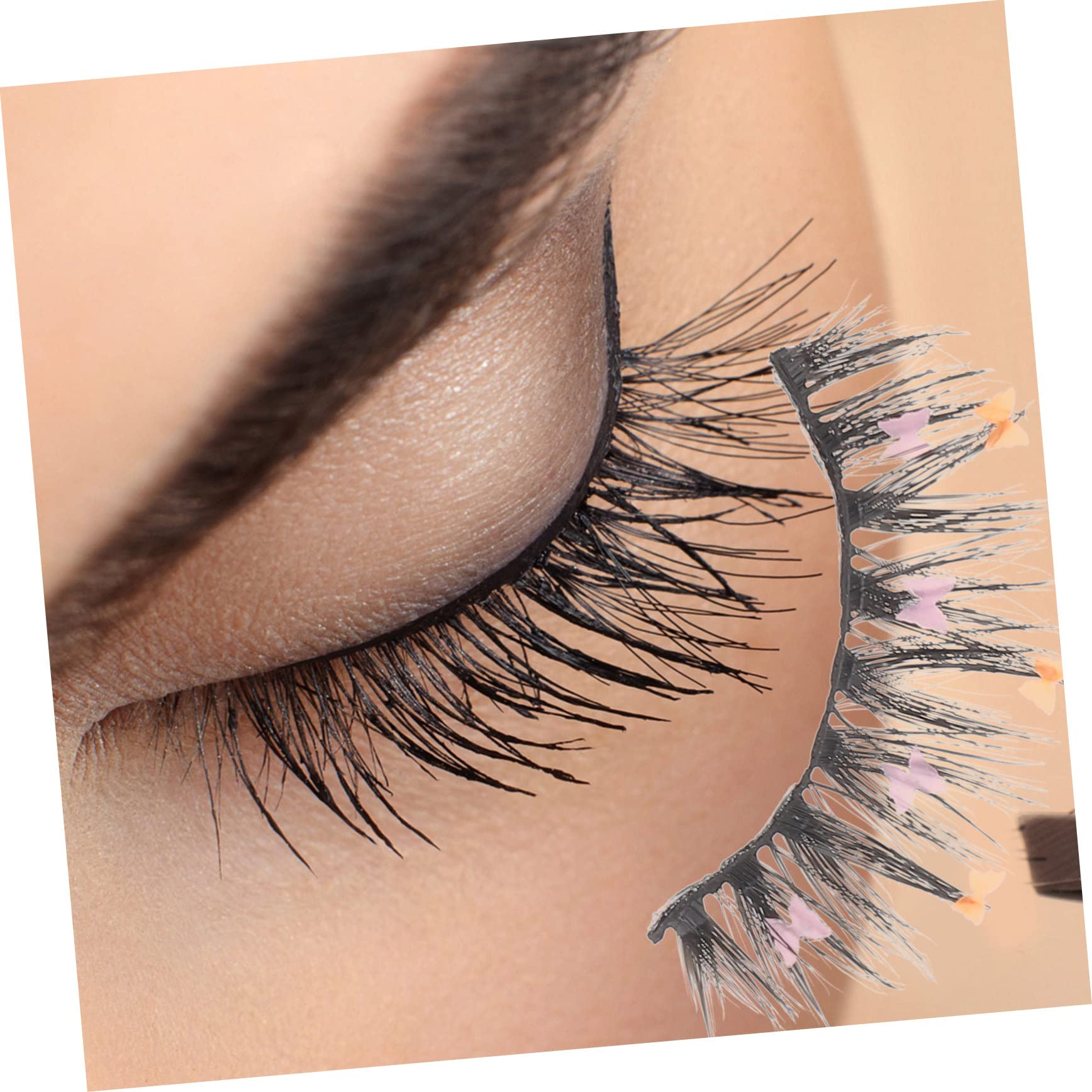 minkissy 16 Paare Pailletten falsche Wimpern natürliche falsche wimpern natürlich falsch Glitzerwimpern falsche Wimpern mit Pailletten Blitz verlängern chemische Faser