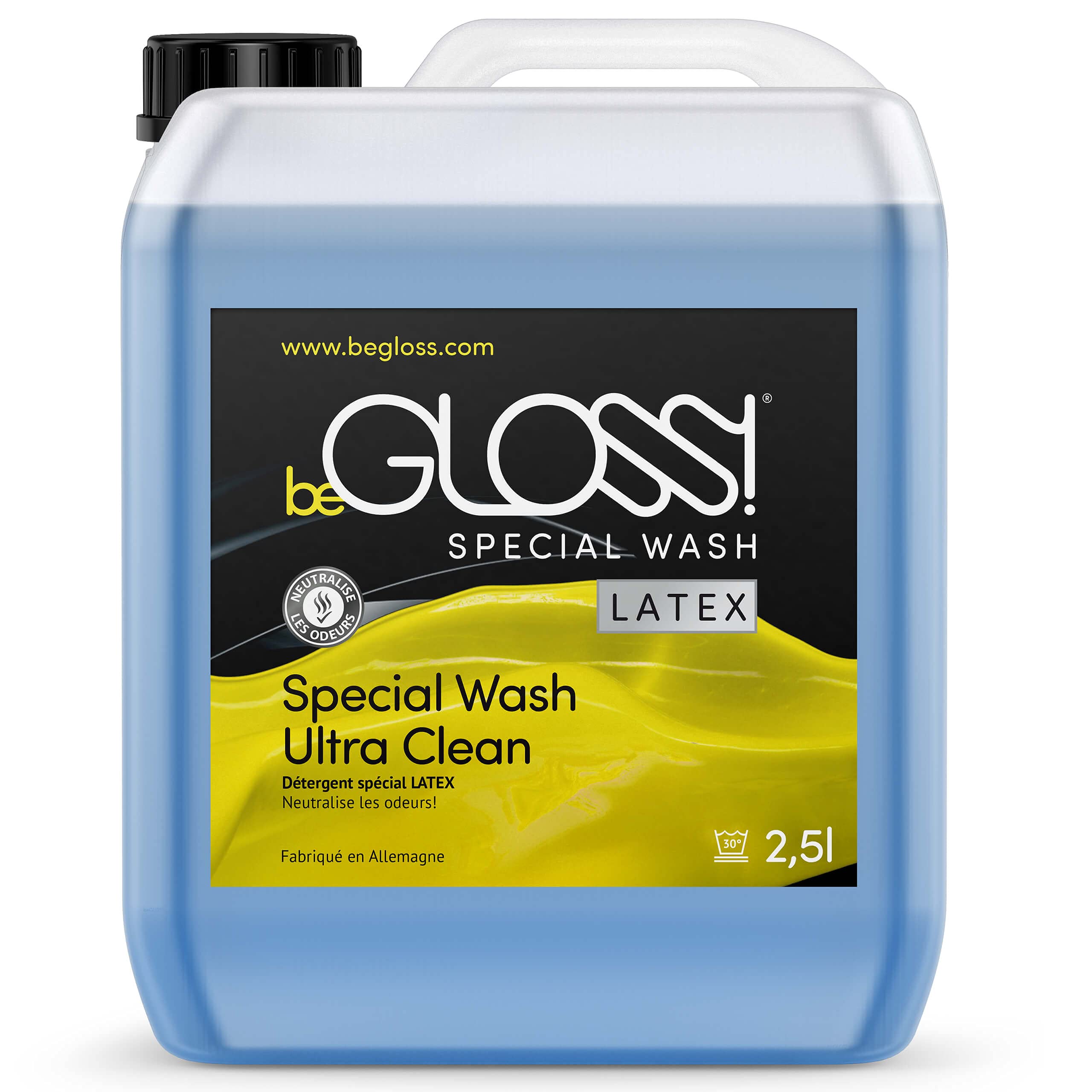 beGLOSS Special Wash LATEX – Nettoyant spécial pour une propreté supérieure – nettoyant doux pour le soin et la purification intensive des vêtements en caoutchouc et latex