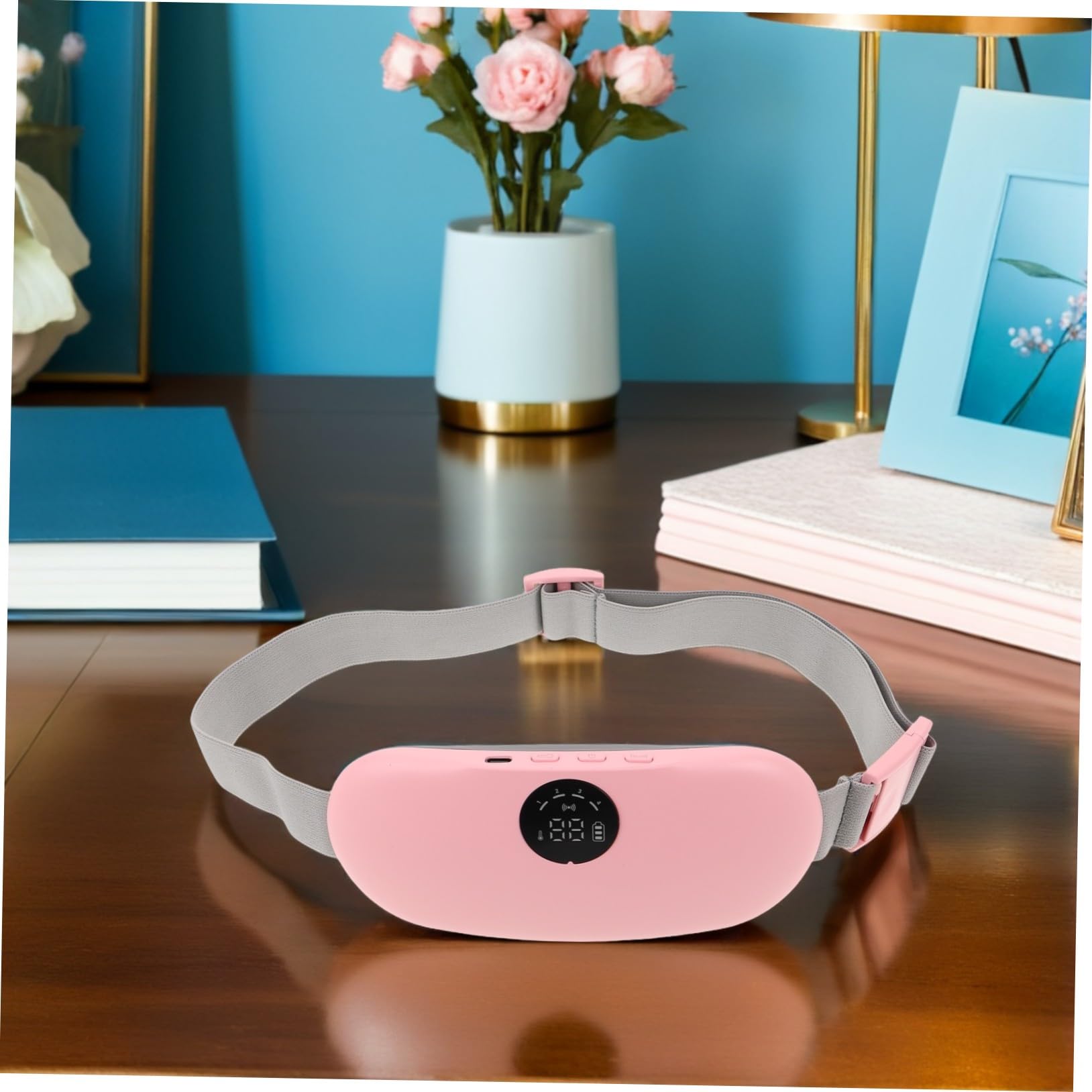 Cinturón Térmico Abdominal para Fiebre Menstrual con Calefacción Rápida y Vibración, Diseño Ligero y Portátil Adecuado para Trabajo y Viajes