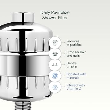 AquaBliss SF100-BN Revitalizing Shower Filter w/ 1 Replaceable Revitalizing Filter Cartridge Inside - Plus 3 Extra SFC100 Filter Cartridges (Exclusive Bundle)