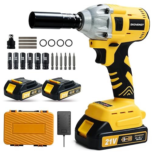 Cordless Impact Wrench 258Ft-lb (350N.m), Electric Driver for Car Tires