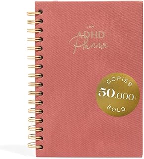 The ADHD Planner - Undated Daily Weekly Schedule Organizer Journal for Disorganized People - Habit Tracker Record Emotions & Mood - Academic Goals - Structure & Focus for Adults Brains (Spiral) (Red)