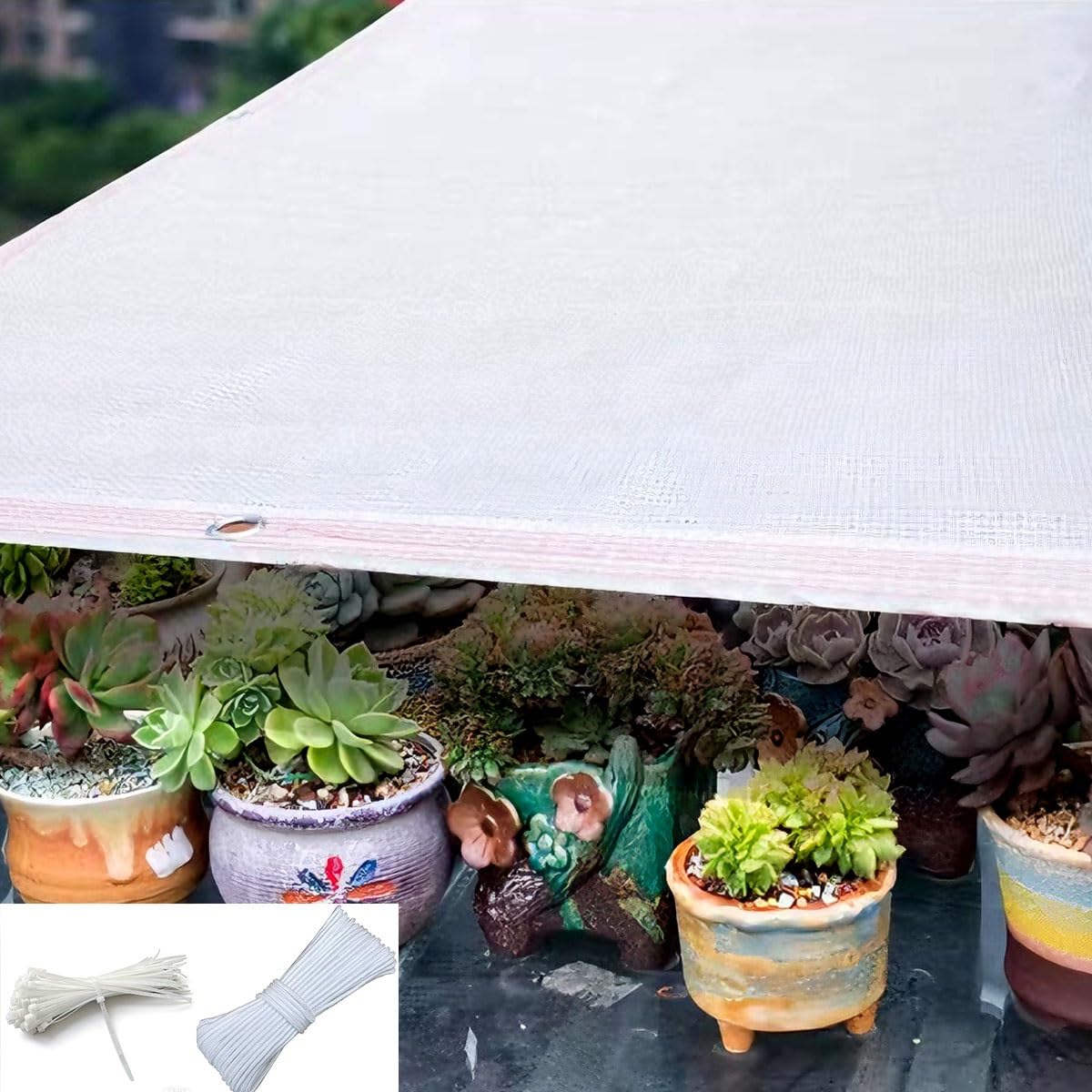 Voile d'ombrage pergola et serre de jardin | Tissu occultant 90% contre la chaleur d'été 4x9m
