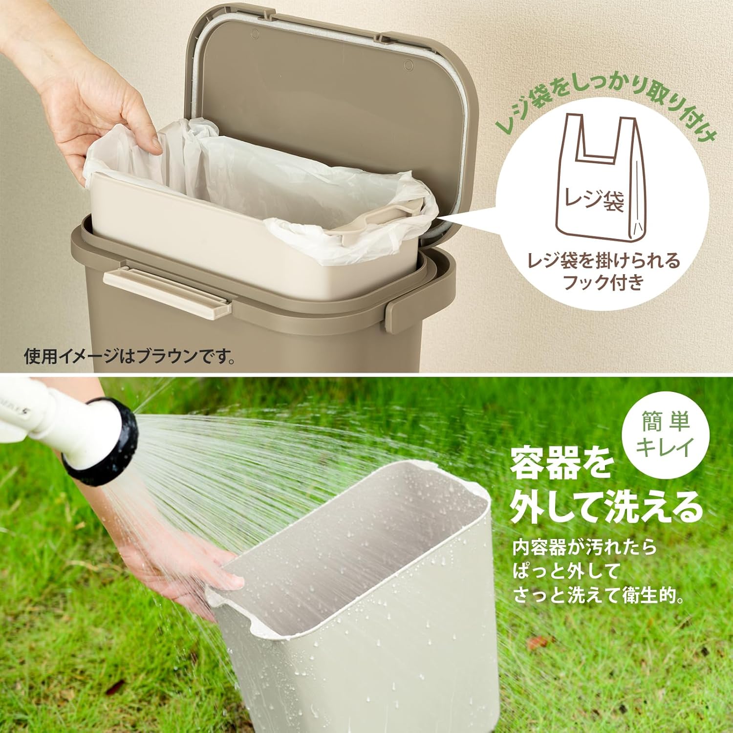 RISU GBED020 Portable Odor Resistant Pail, 3.2 gal (10 L), Black, 3.8 gal (10 L), Made in Japan, Moving, Packing, Odor Leaking, Diapers, Pet Sheets, Garbage