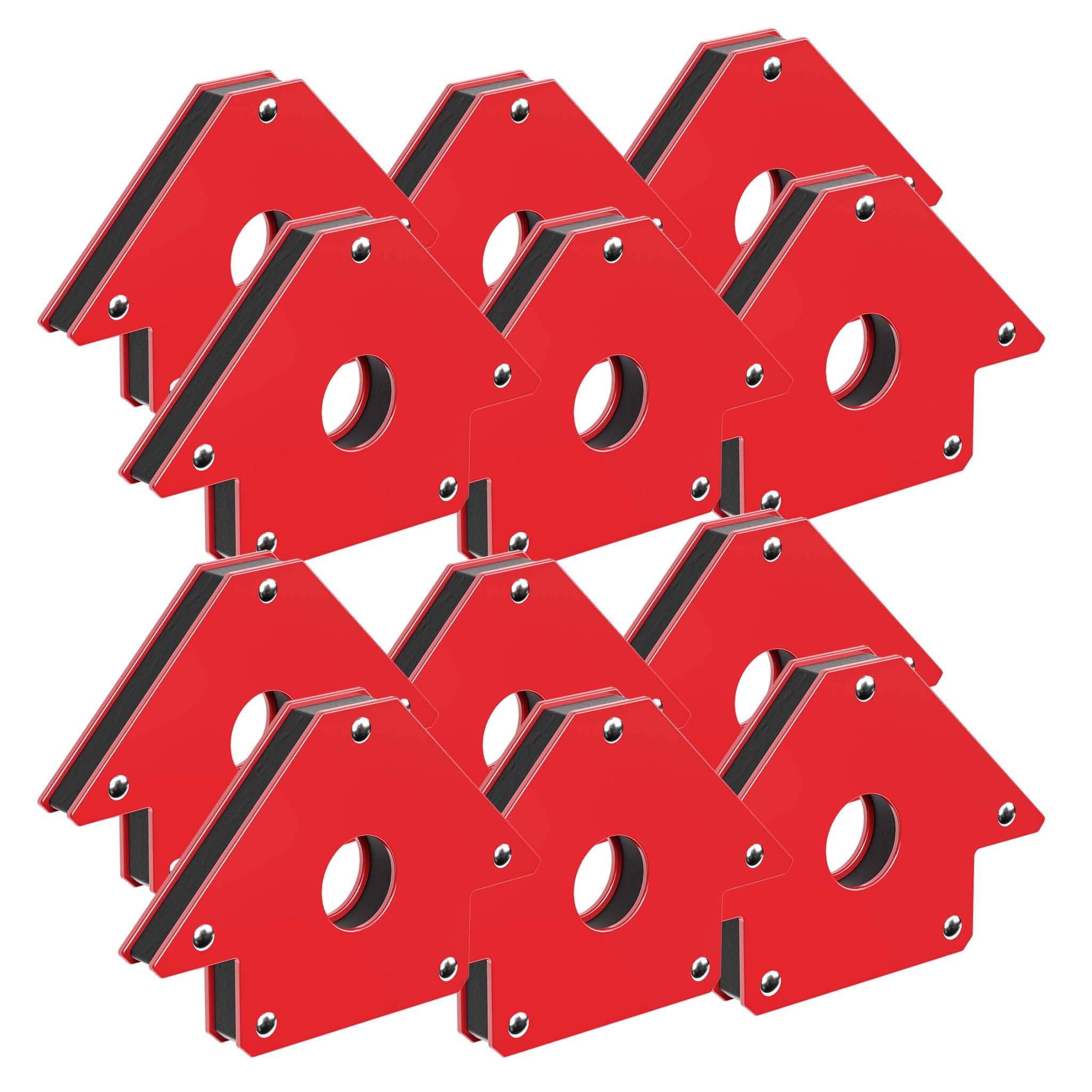 Wiltec Set de 12 escuadras magnéticas para soldar 4x 11 kg / 4x 20 kg / 4x 32 kg, ángulo 45°, 90° y 135° compactas imán de soldadura accesorios de soldadura ángulo magnético