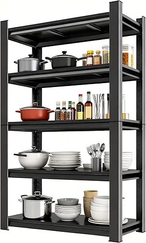 Miniatura 4 de Estantes de almacenamiento, estantería de metal para garaje, columna ajustable, de doble capa con varillas reforzadas, resistente, capaz de soportar