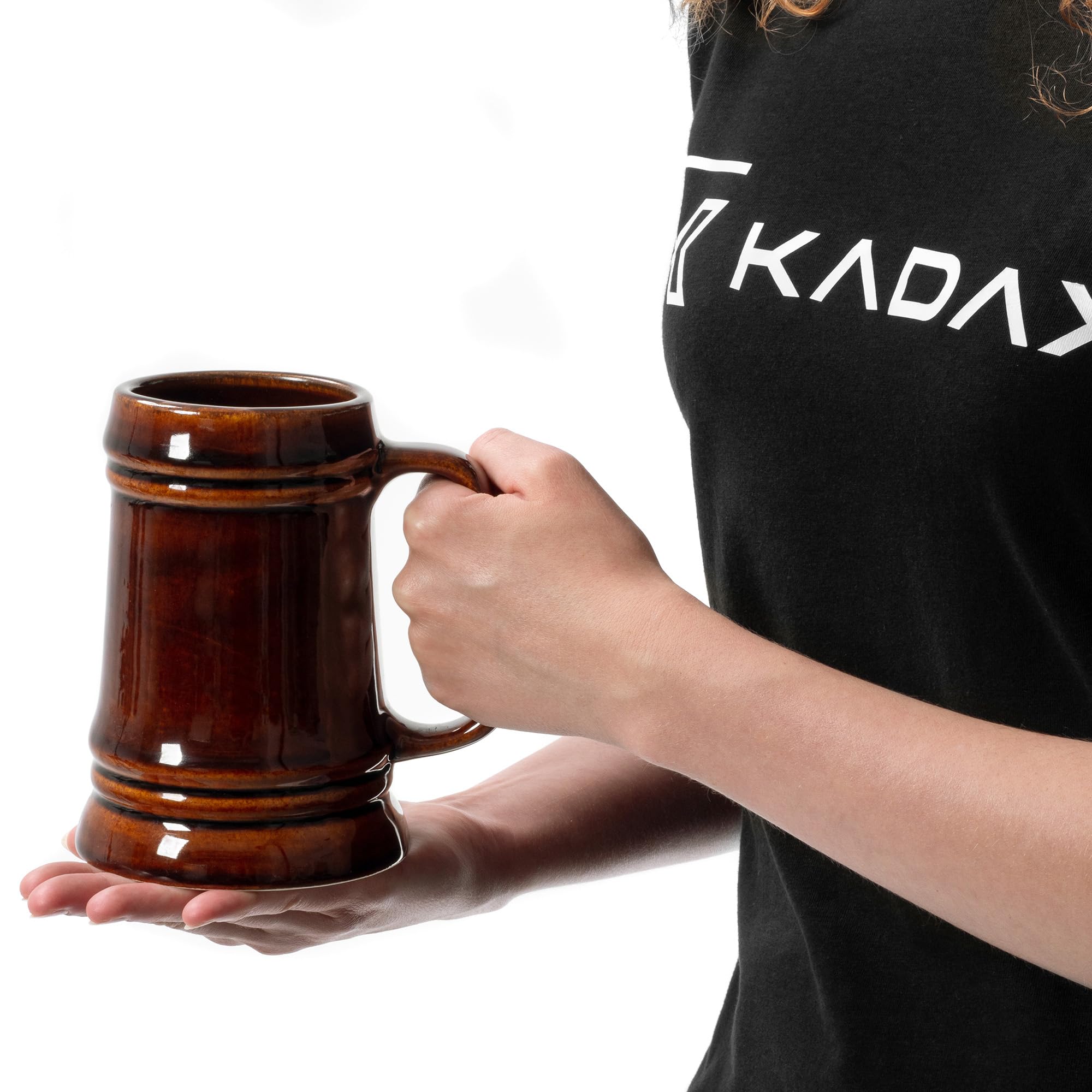 KADAX Keramikbierkrug, Bierkrug aus Keramik, Spülmaschinenfester Bierseidel mit Handlichem Griff, Steinkrug für Wein, Bier, Glühwein und Flüssig Honig (4, 500ml)