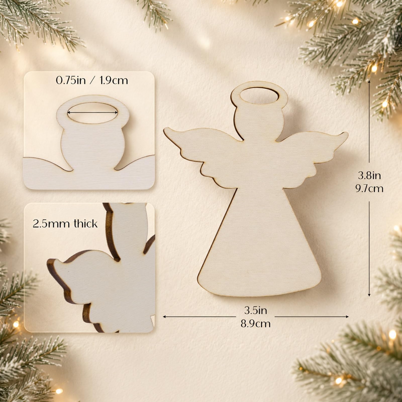 木製エンジェル Amazon.com: 25pcs Unfinished Wooden Angel Christmas Tree