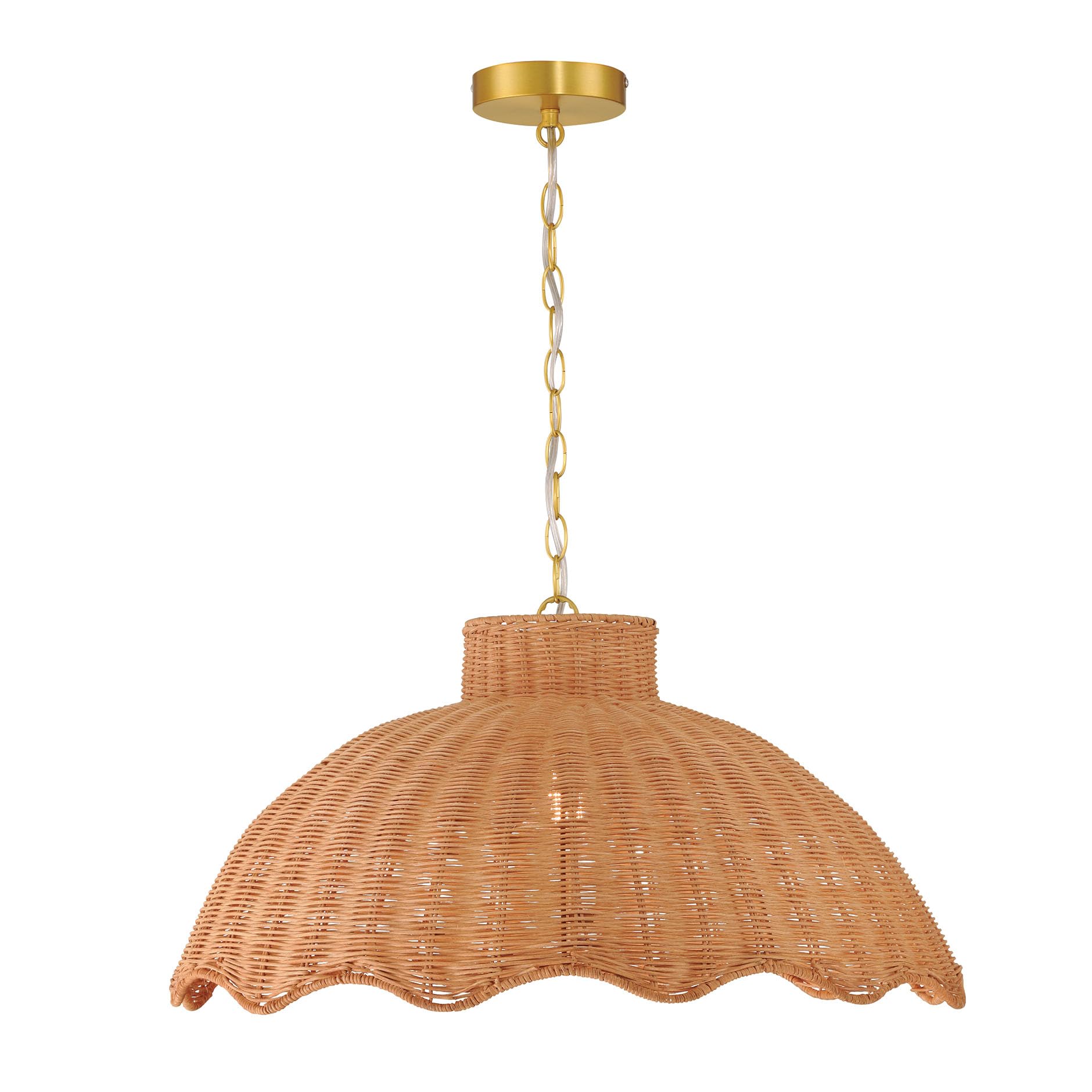 Amazon.com: Creative Co-Op 60-Watt Large Scalloped Rattan Pendant