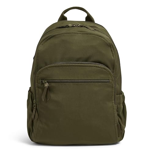 Vera Bradley Women's Cotton Campus Backpack, Climbing Ivy Green, One Size