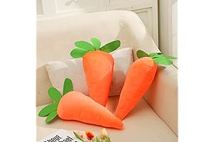 3 Pieces Easter Decorations - Carrot Shaped Throw Pillow
