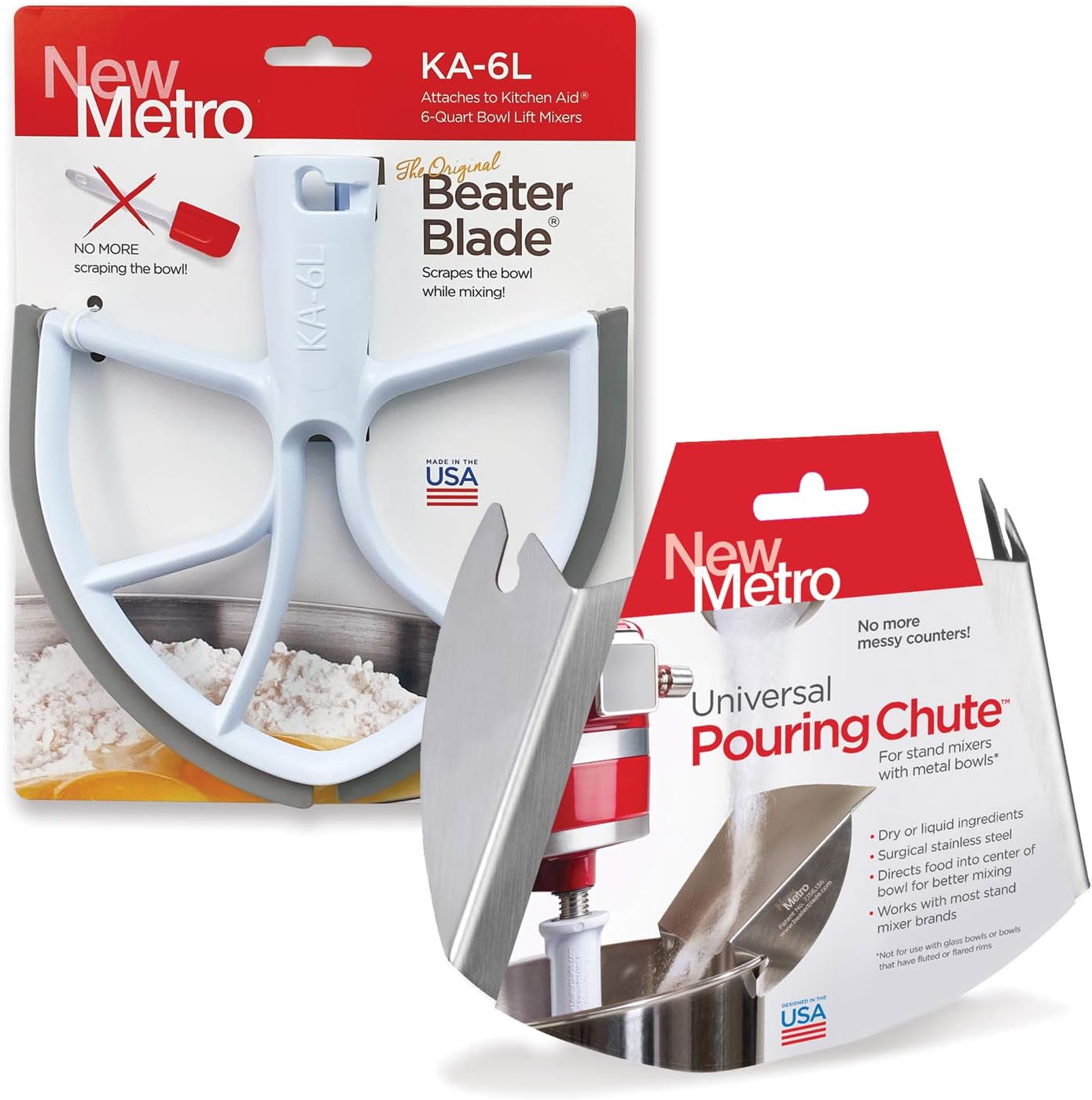 Original Beater Blade for 6 quart Bowl Lift Stand Mixer and Universal Pour Chute Set, , Made in USA