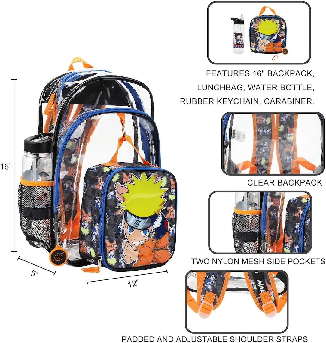 Bioworld Naruto 5-Piece Backpack & Lunchbox Set With Water Bottle - Image 4