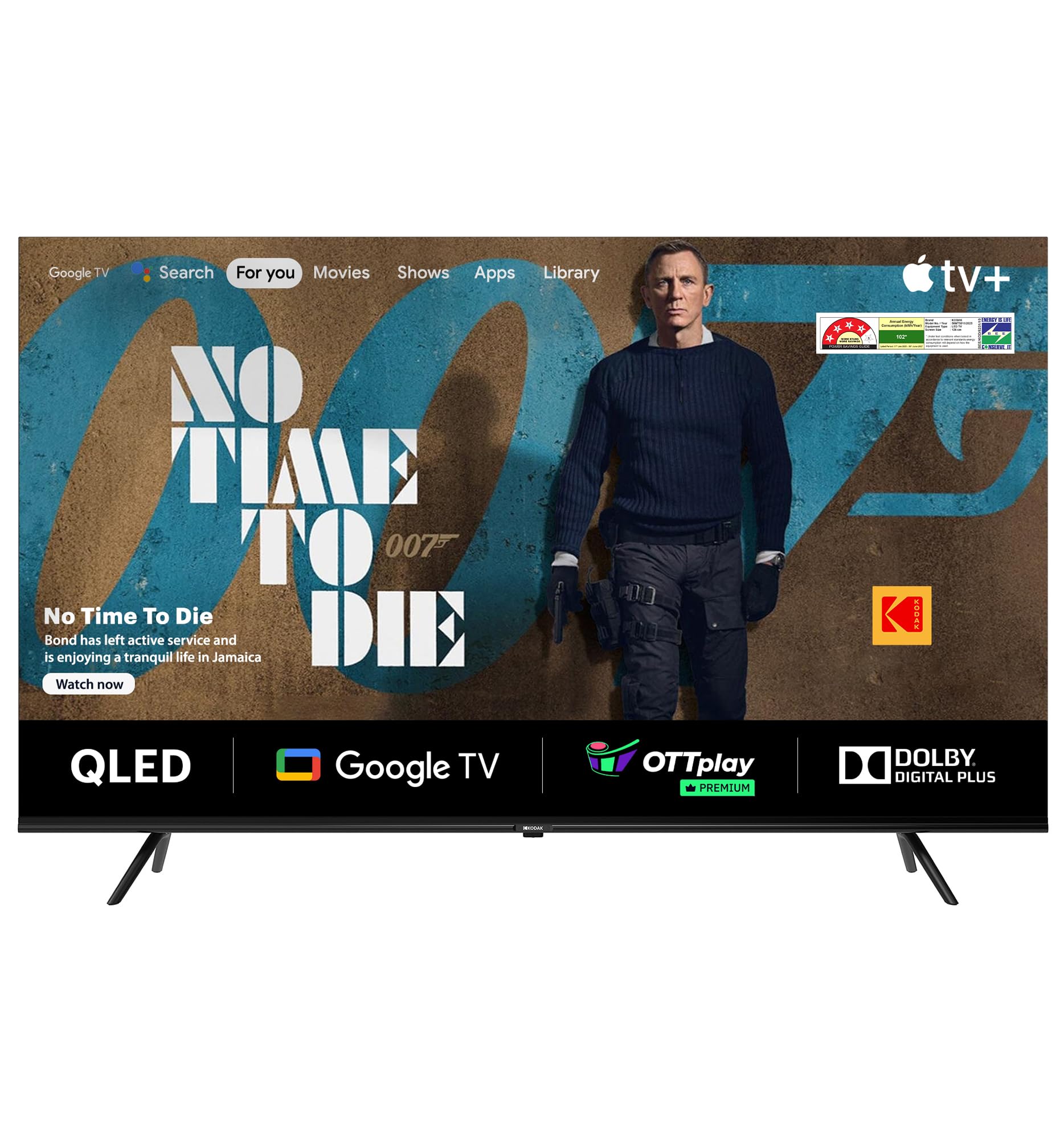 Kodak 126 cm (50 inches) Matrix Series 4K Ultra HD Smart QLED Google TV 50MT5011 (Black)