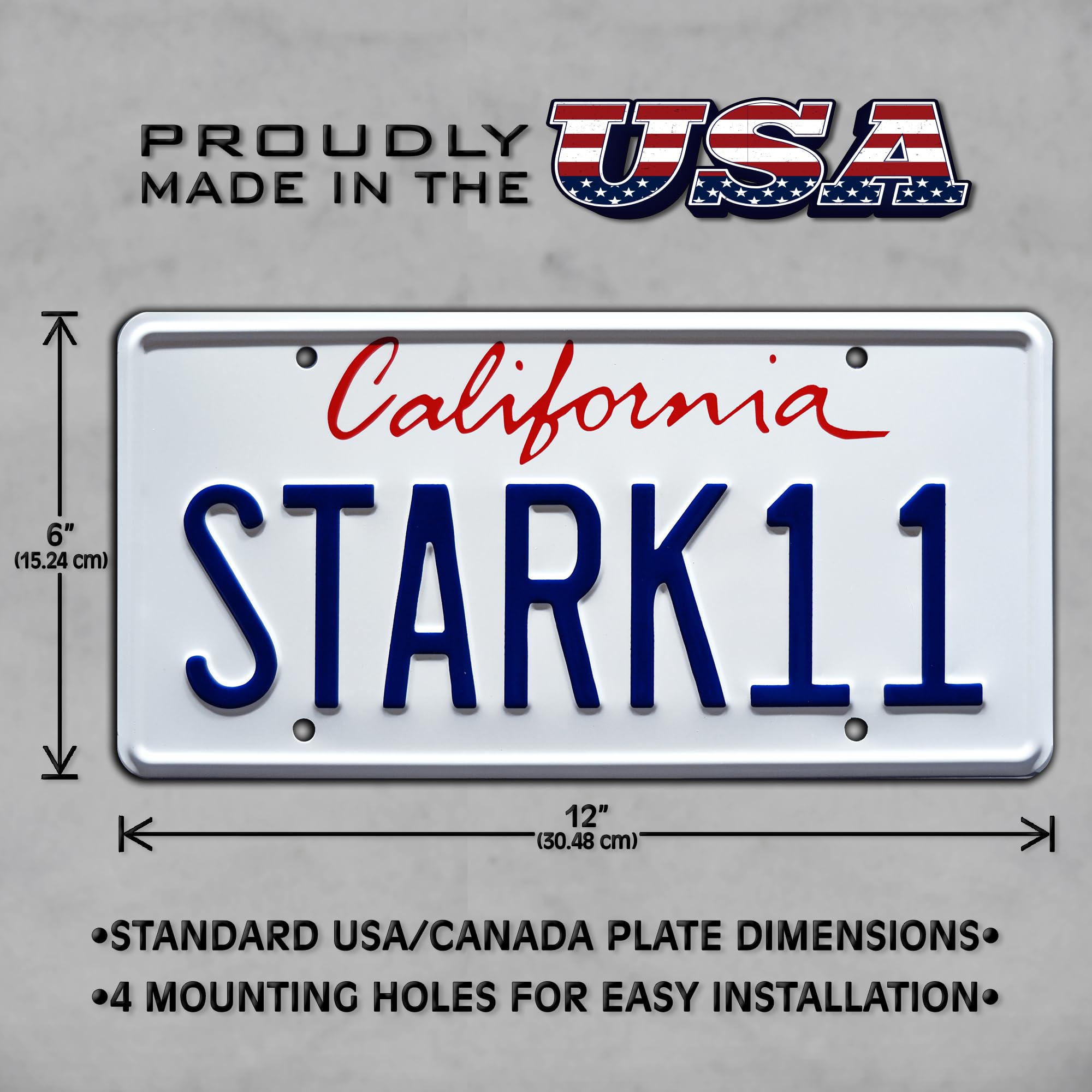 Iron Man 2 | STARK 11 | Metal Stamped License Plate