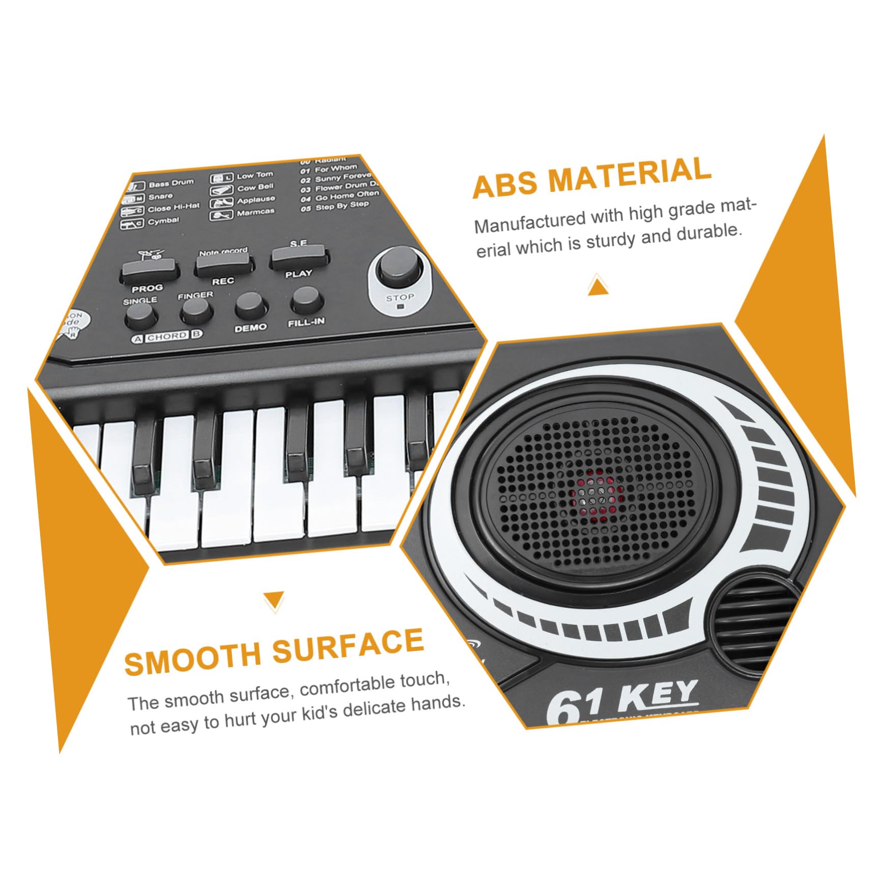 BESPORTBLE Piano Electrónico Reconocimiento de Voz y Material Abs de 61 Teclas Juguete Educativo Musical para Mejorar la Audición y Aprendizaje Infantil para Niños