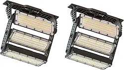 Kit 2 Refletor 400W Holofote LED 36000LM IP66 Articulado para Áreas Externas