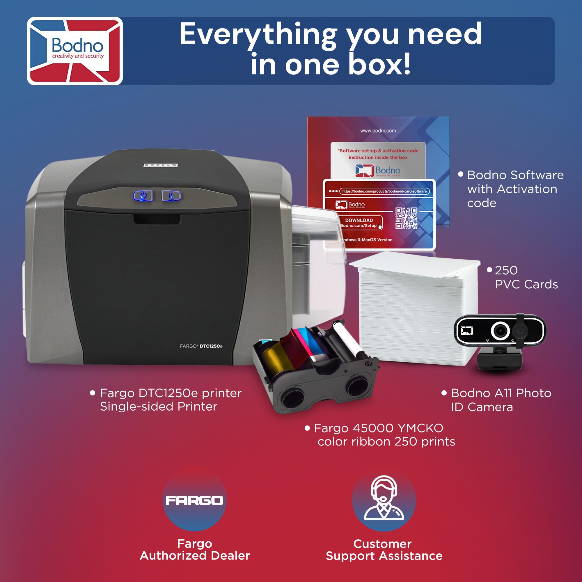 Meding フルカラーカードプリンタ FARGO DTC1250e 新品未開封 Amazon.com : Fargo DTC1250e Single Sided ID Card Printer