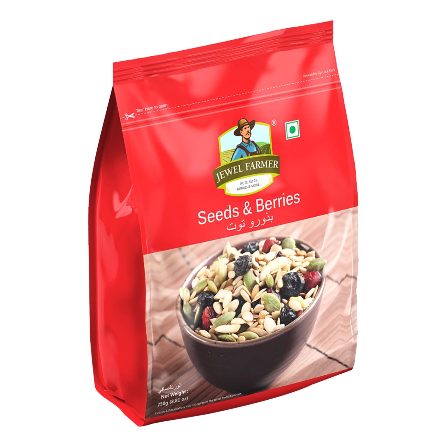 JEWEL FARMER Seeds & Berries Mix with Cranberries, Flaxseeds, Black