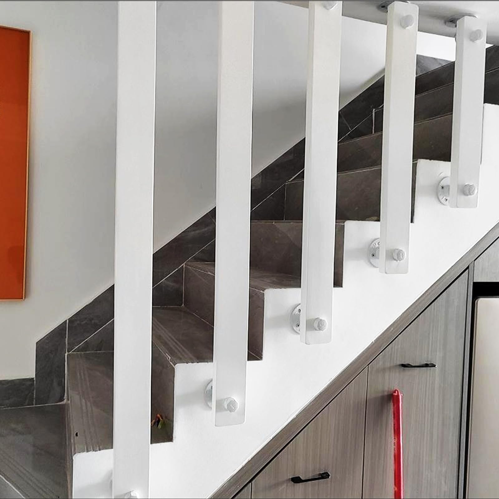 Lanmmraifc Corrimano Per Scale, Tipo L Tubo Zincato Scale Ringhiere Kit Di Supporto Ringhiera In Ferro Battuto Parapetti A Muro Per Ville Decorazione