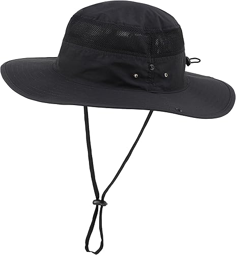 Connectyle Sombrero de ala ancha para hombre, transpirable, sombrero de vaquero Boonie UPF 50+, protección solar, sombrero de pescador para pesca,