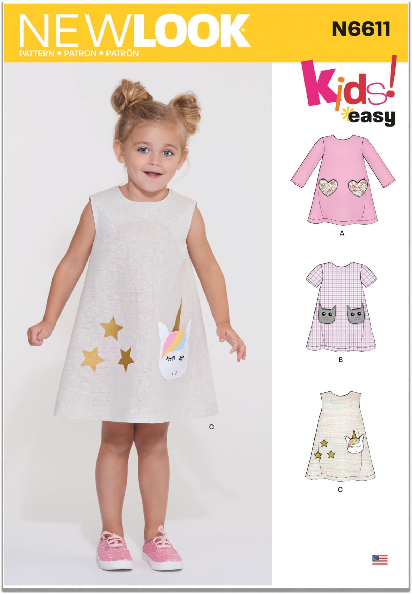 New Look Pattern N6611 Children's Novelty Dress, White