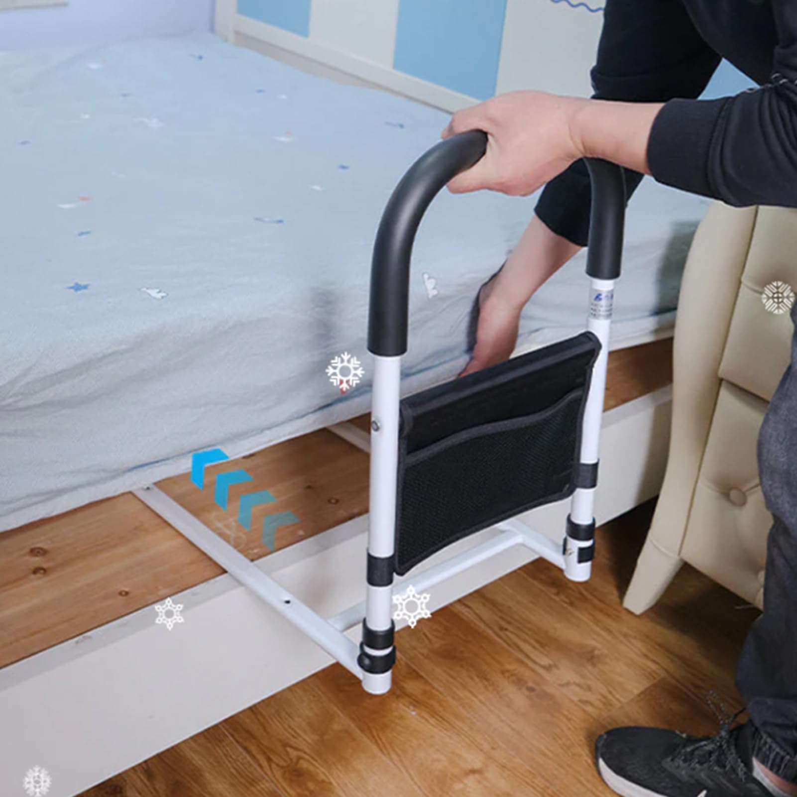 Generisch Bedside Rails - Grab Bar | Non-Slip Bed Guard with Storage - Barrière De Lit Sécurité | Barandilla De Cama | Sponda Anziani | for Adults Elderly Home Hospital | 2026
