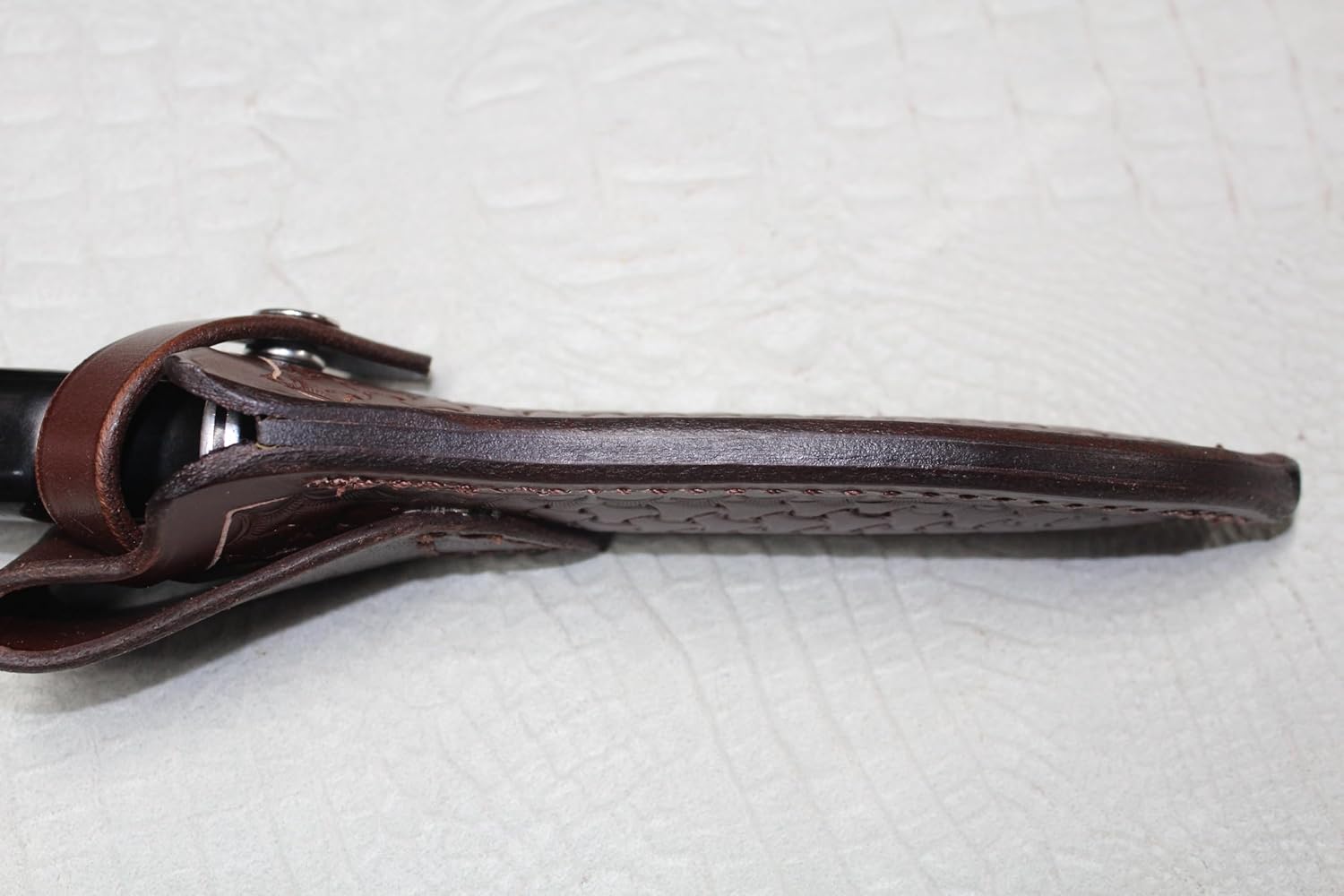 CARL THOMAS LEATHERS. Custom Leather Knife Sheath Made to Fits Buck 119 Knife, Fixed Blade Knife Holder, Brown, Sheath Only