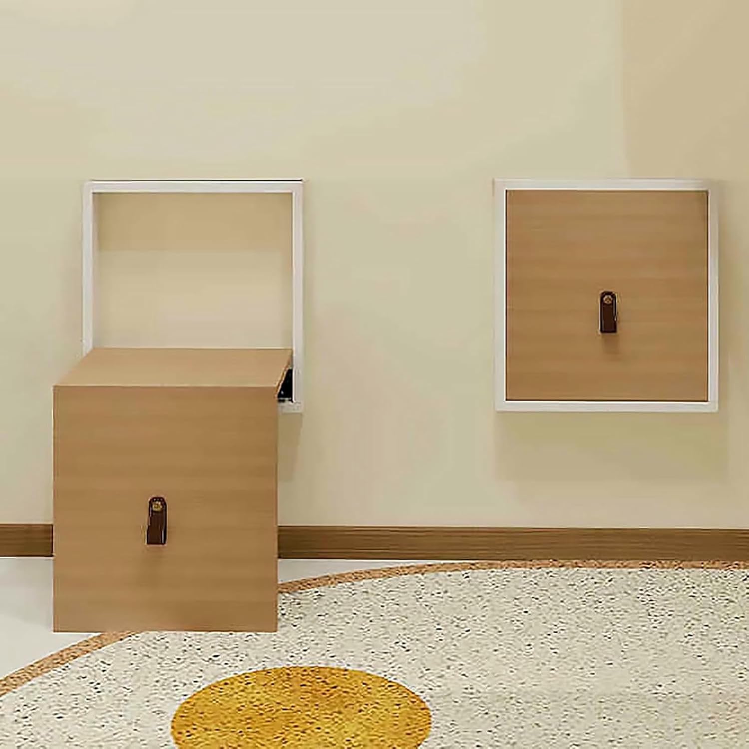 Wall Mounted Folding Shoe Changing Stool, Hidden Space-Saving Bench for Home Entrance, Invisible Wall Seat for Corridor & Hallway, Stylish & Practical Design
