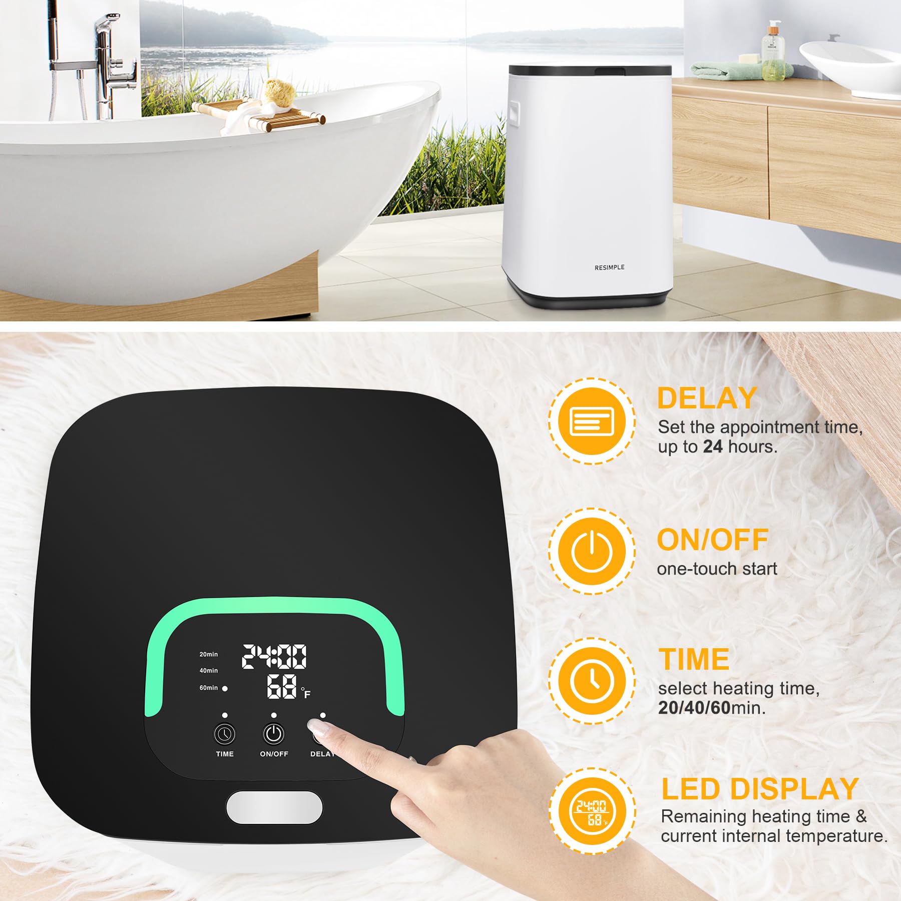 Amazon｜RESIMPLE バスルーム用タオルウォーマー、23L 大型ホット