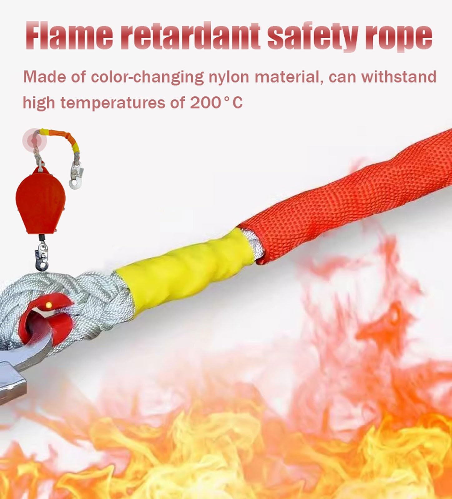Dispositivo Anticaídas Retráctil 3-20m, Línea de Vida Retráctil Portátil con Gancho Autoblocante, Arnes de Seguridad Anticaídas Retráctil para Trabajos en Altura, Carga Máxima: 200kg(Size:20m)