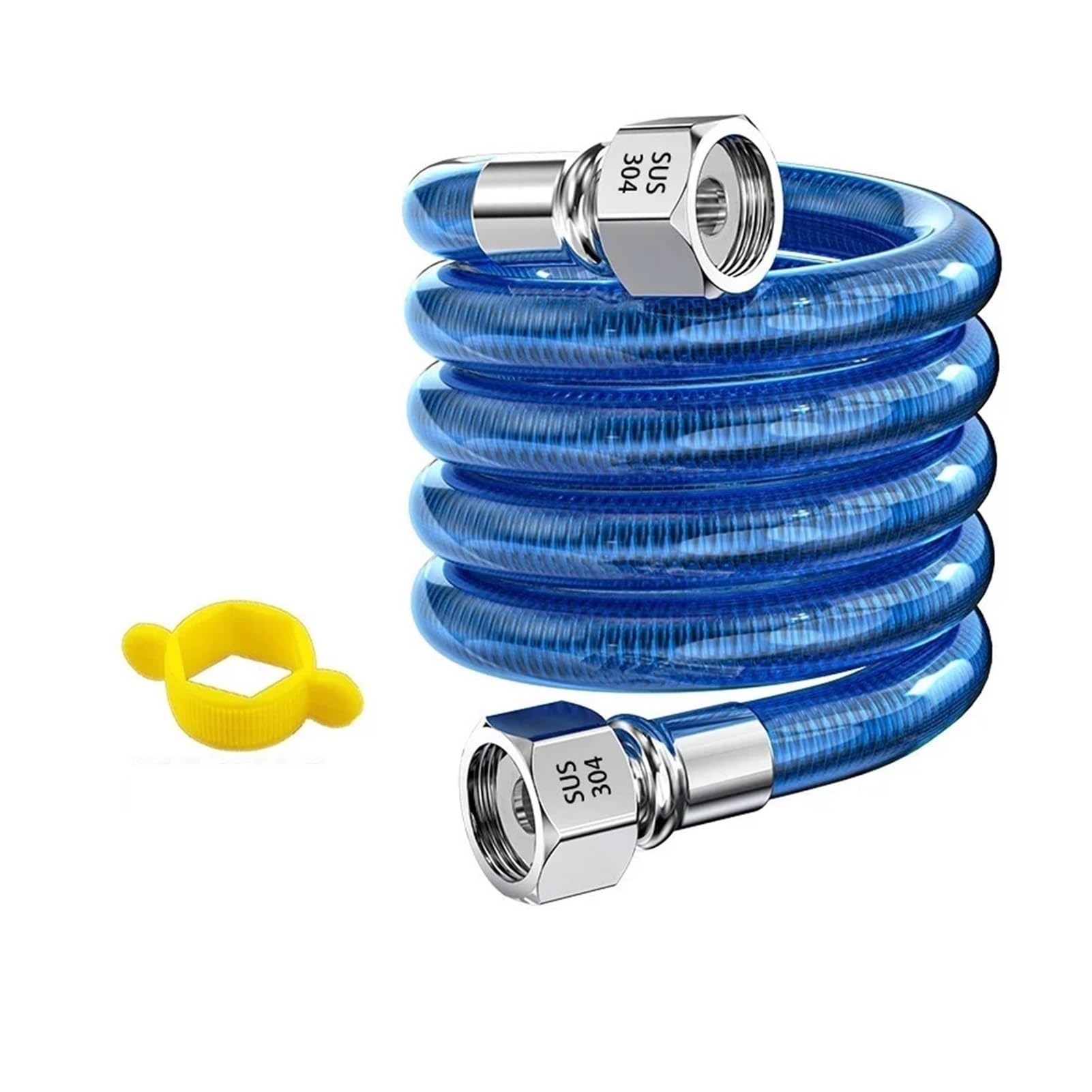 1 par de fuelle acero inoxidable 304, tubo corrugado for inundación, manguera plomería agua caliente y fría, longitud conformación, conexión for calentador(60cm)