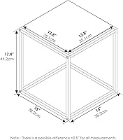Vista 3 de Furinno Moretti Cube Modern Stackable End Table Shelf, Columbia Walnut