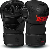 BEAST RAGE Luvas de MMA para homens e mulheres, suporte de pulso ajustável, luvas de artes marciais para luta em gaiolas de Muay Thai, combate Taekwondo, kickboxing, treinamento de boxe