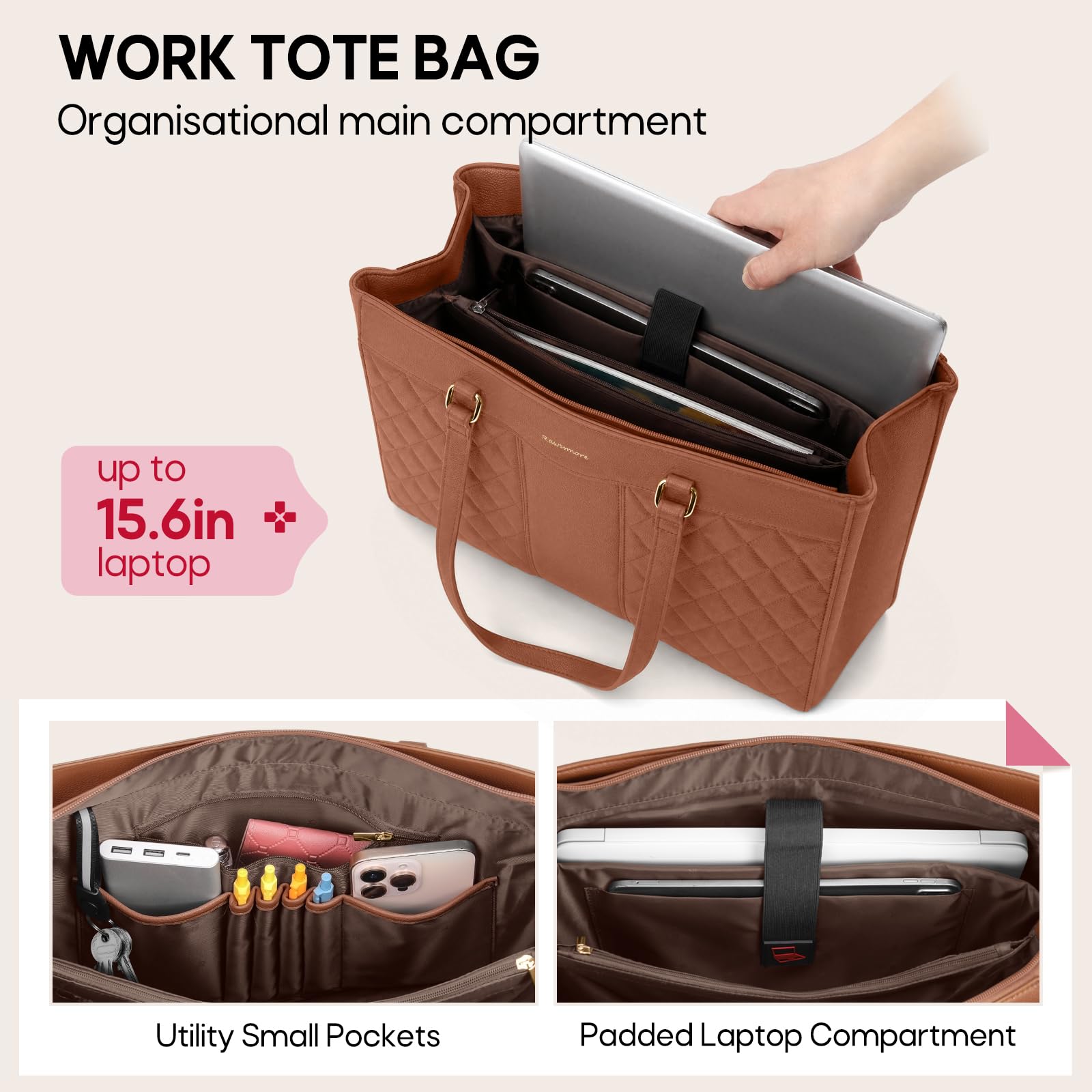 RAINSMORE Borse per laptop da donna 15.6 pollici