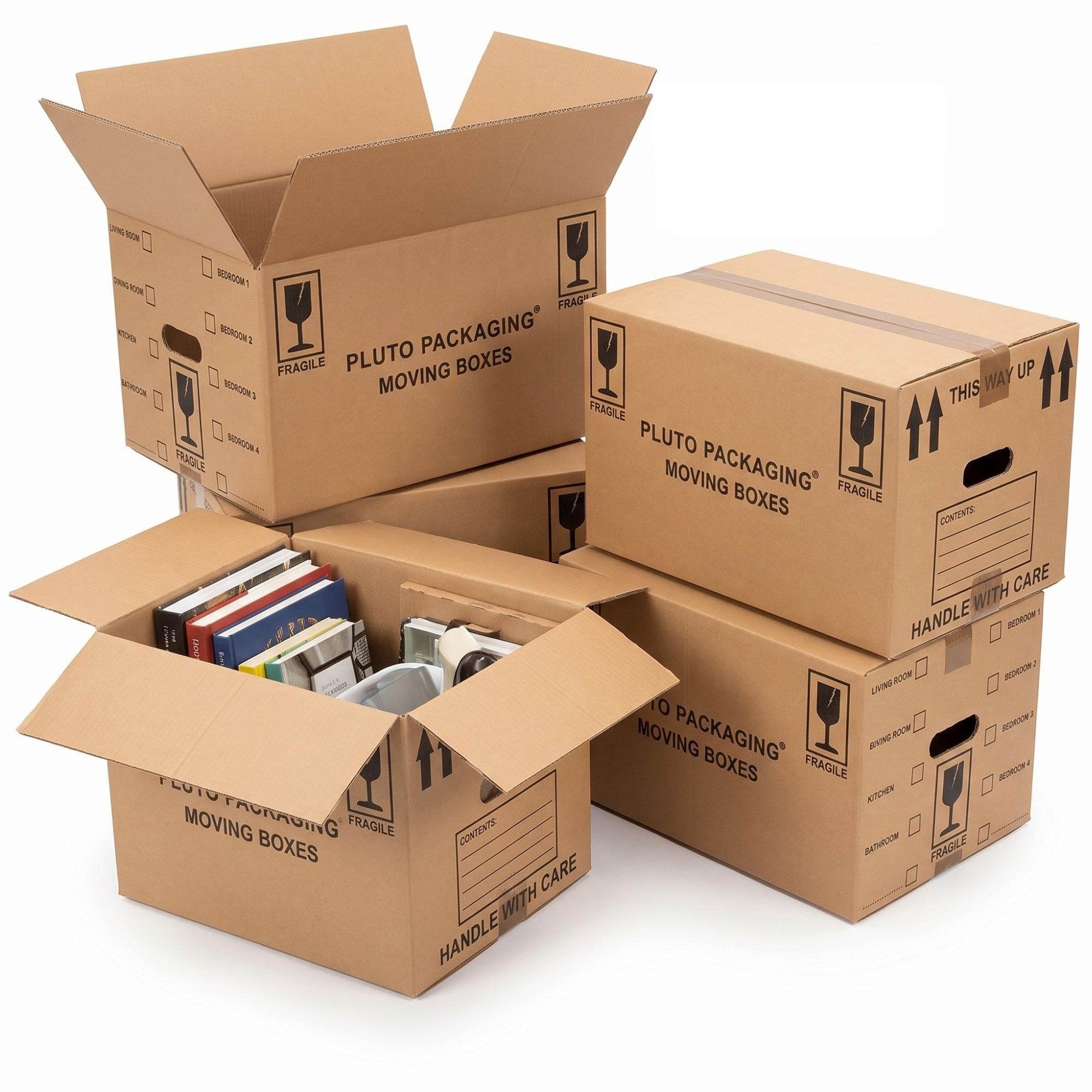 5 Strong Extra Large & 5 Large Strong Cardboard Storage Packing Boxes Combo