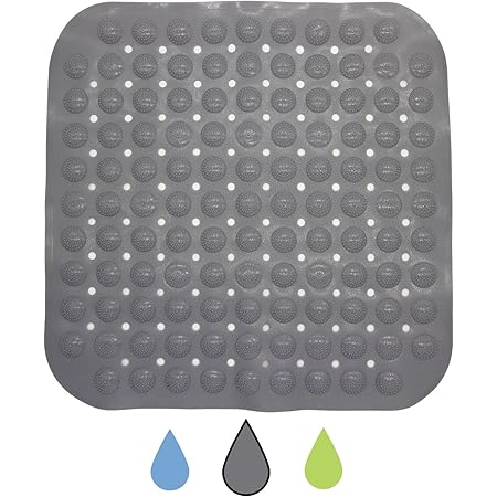 Runde Duschmatte TPE - Antirutsch Mit Saugnäpfen, 55cm, Grau, Fußmassierend