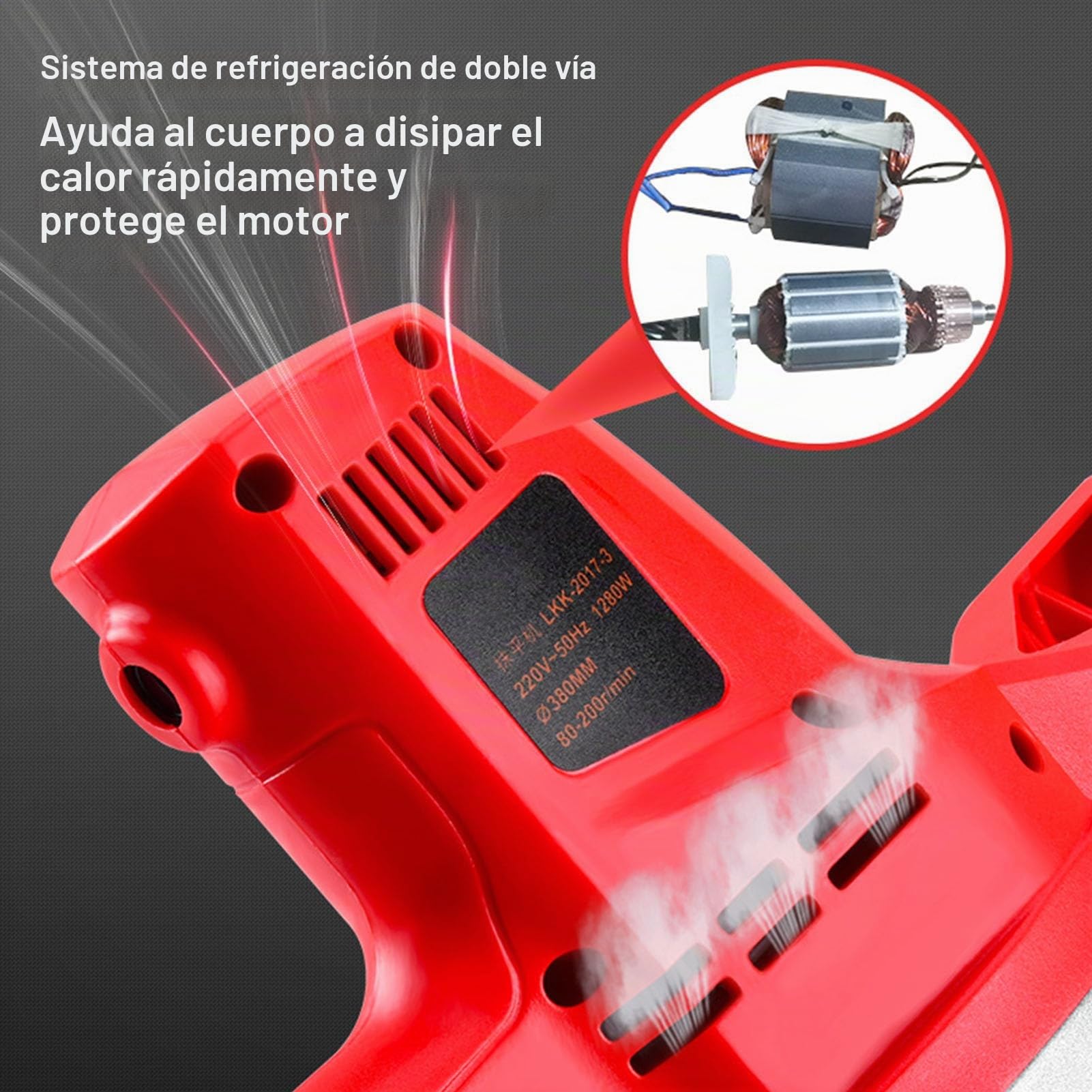 Máquina Alisadora de Paredes de 390 W, 80 a 200 Rpm por Minuto, 6 Niveles de Velocidad, Máquina de Acabado de Mortero de Cemento Ajustable, Paleta de Enyesado de Mortero de