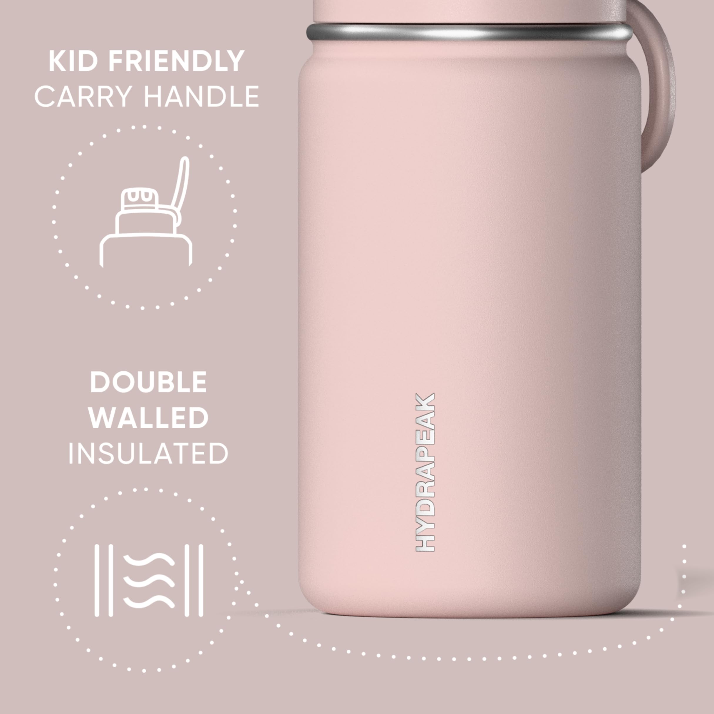 Amazon.com: Hydrapeak Mini 14oz Water Bottle with Straw Lid