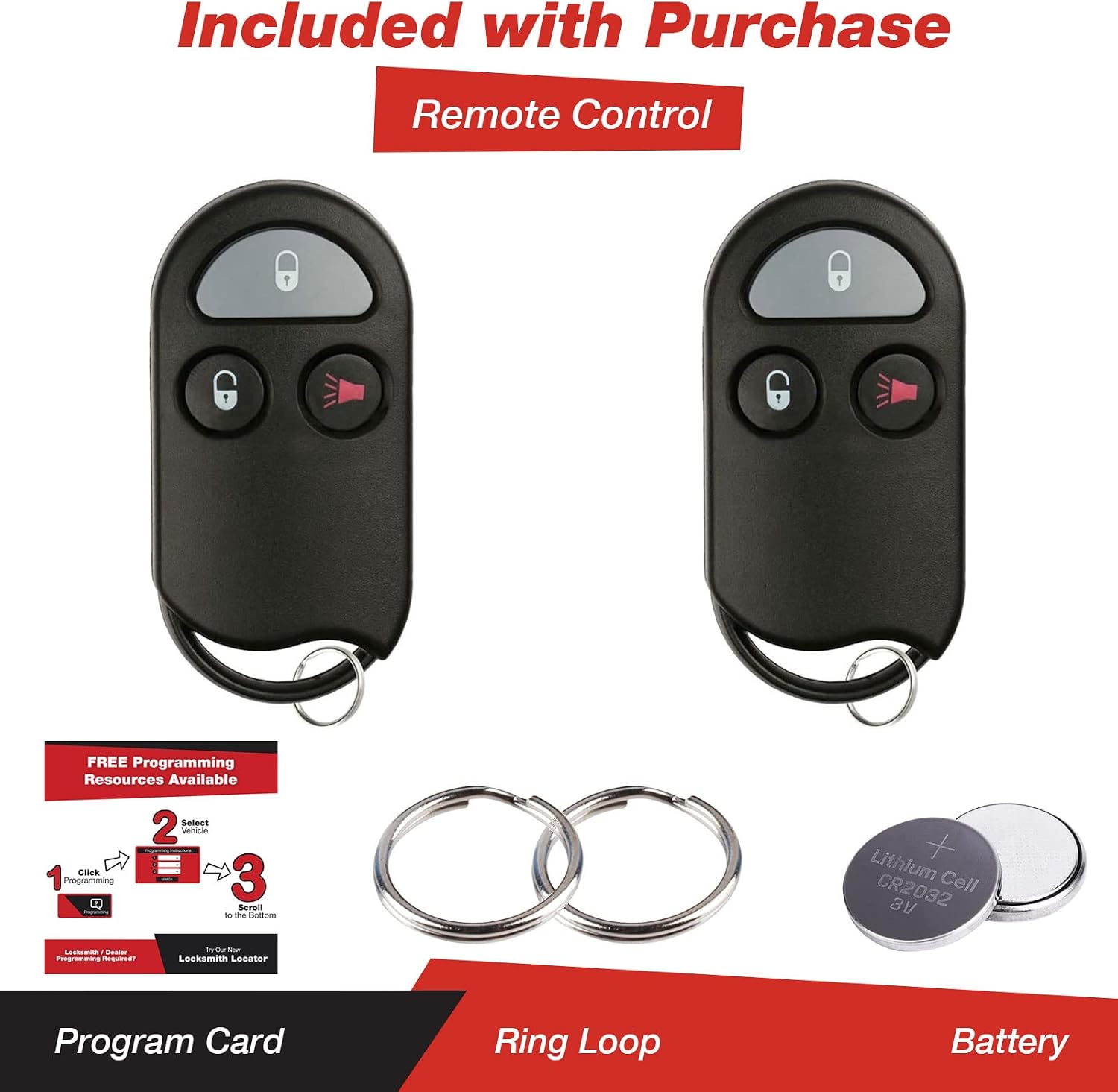 KeylessOption Keyless Entry Remote Control key fob Replacement for KOBUTA3T (Pack of 2)