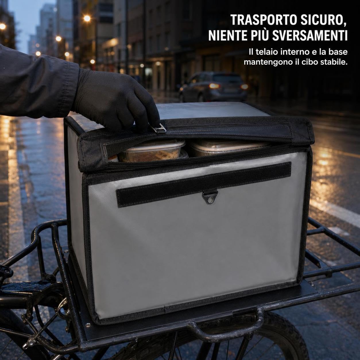 Zaino per Consegne Alimentari Isolato, Borsa Isolante per Campeggio e Trasporto Alimenti, per alimenti, 30 litri (40 * 30 * 30cm)