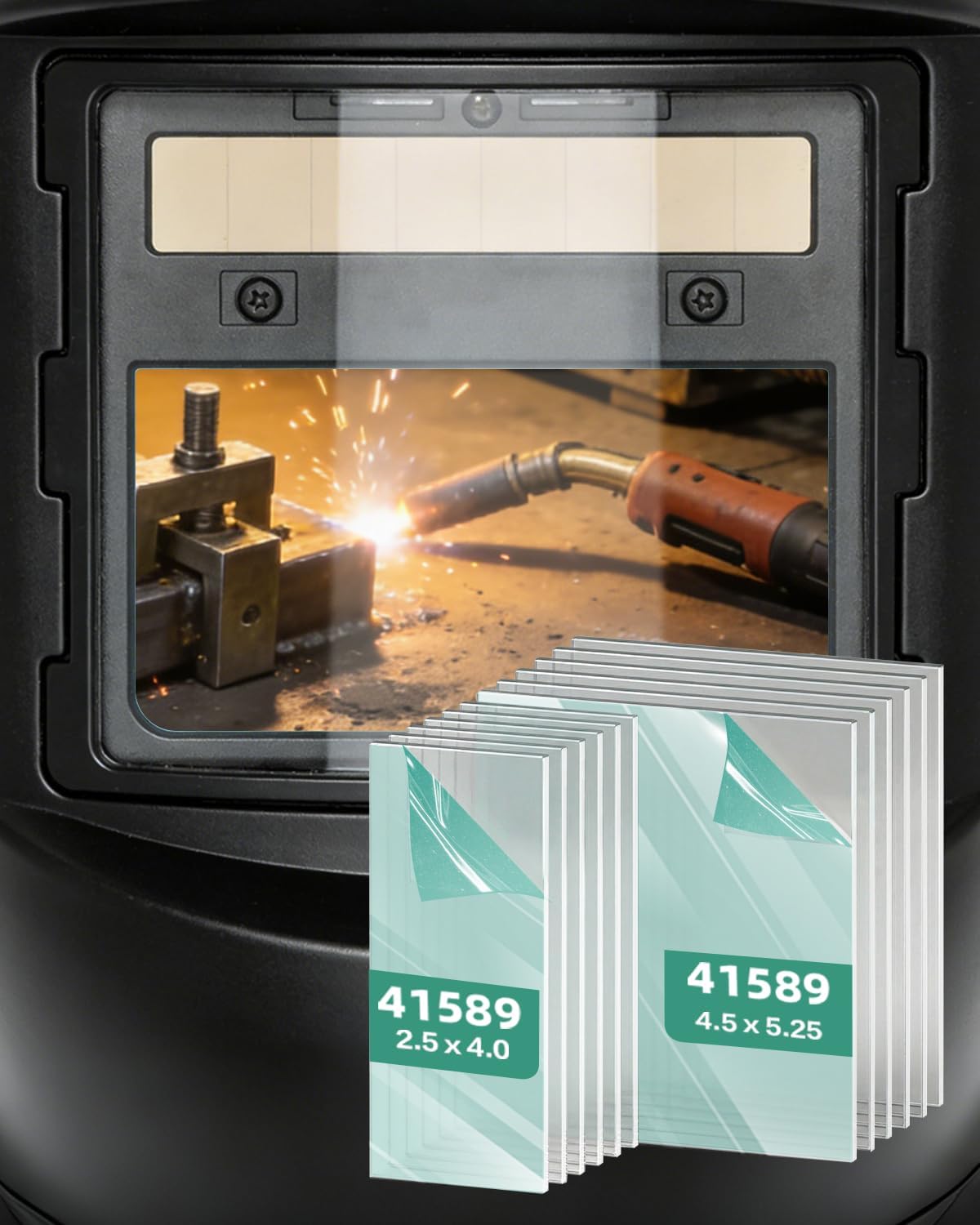 12-Pack 41589 lnslghts-Adf Series Welding Helmet Clear Replacement Safety Plate Outside Inside Cover Lenses Kit - Clear Polycarbonate Inner & Outer Protective Plates - Fits HLX 100 & HSL 100 Models