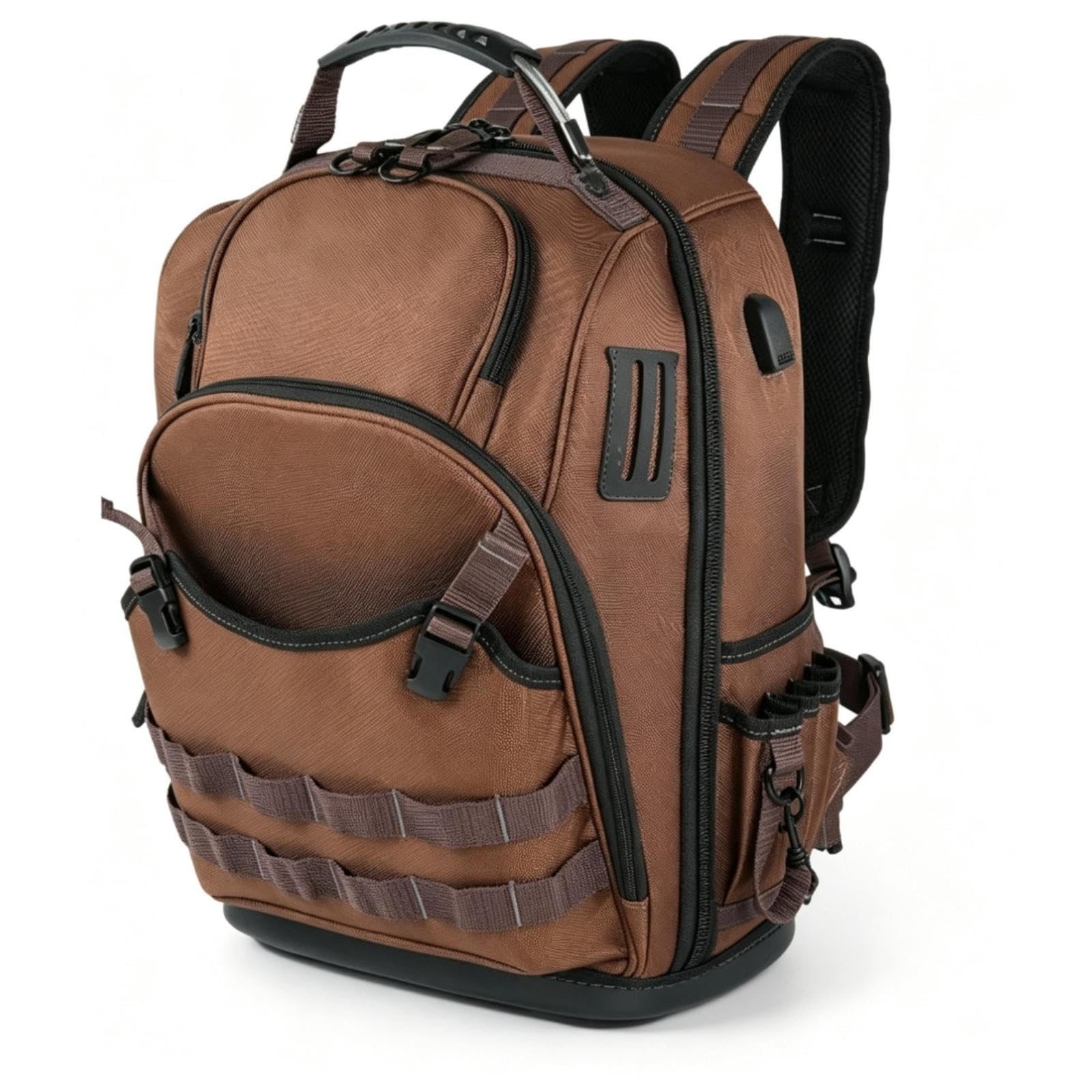 Tool Backpack Heavy-Duty Tool Bag Backpack Multi-Compartment Work Bag for Electricians, Maintenance Workers, Job Site, Workplace-image-35
