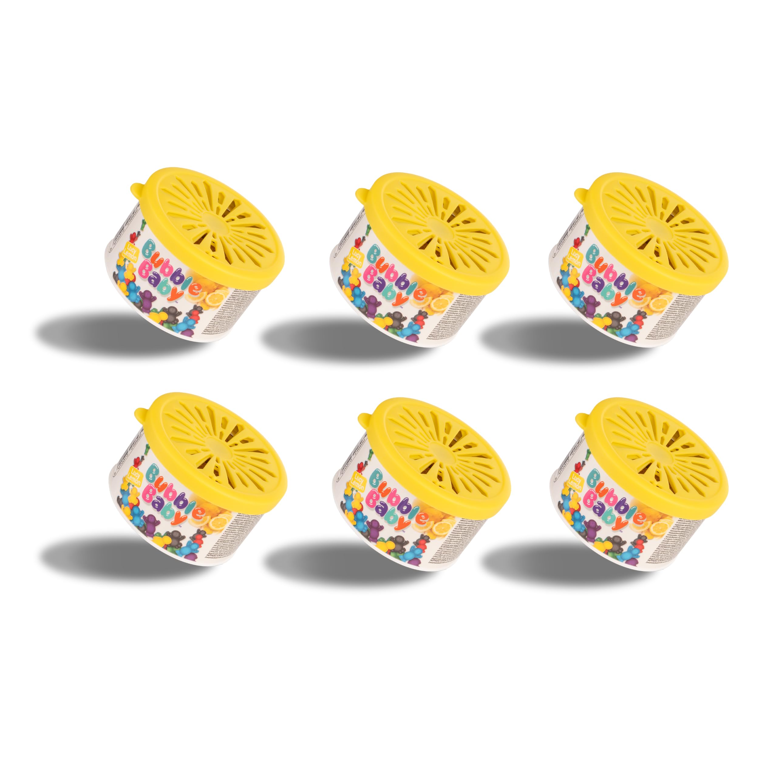 BUBBLEBABY Organic Tub Long Lasting Lemon Car Air Freshener & Odour Eliminator (Pack of 6)