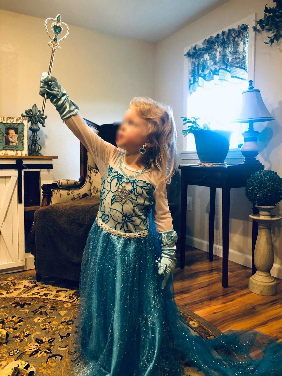 Princess Accessories, Elsa Dress Up Set for Toddler Girls Elsa Crown and Gloves Elsa Accessories for Dress Up with Elsa Wand Necklace and Earrings : Toys & Games