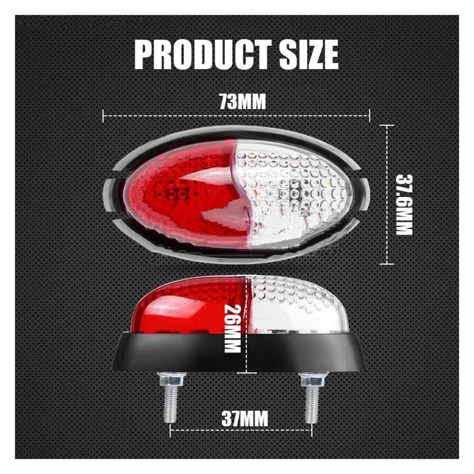 Luces Traseras Luces LED De Posición Lateral De 10-30V Indicadores De Luz Señal De Coche Freno Lámpara Trasera De Advertencia Luces De Liquidación De Camión Automotive Piloto Trasero ( Tamaño : 10pcs